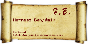 Hernesz Benjámin névjegykártya